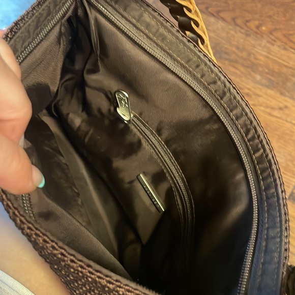 The Sak brown purse with leather strap S/M, used great shape woven with a liner - Picture 4 of 4